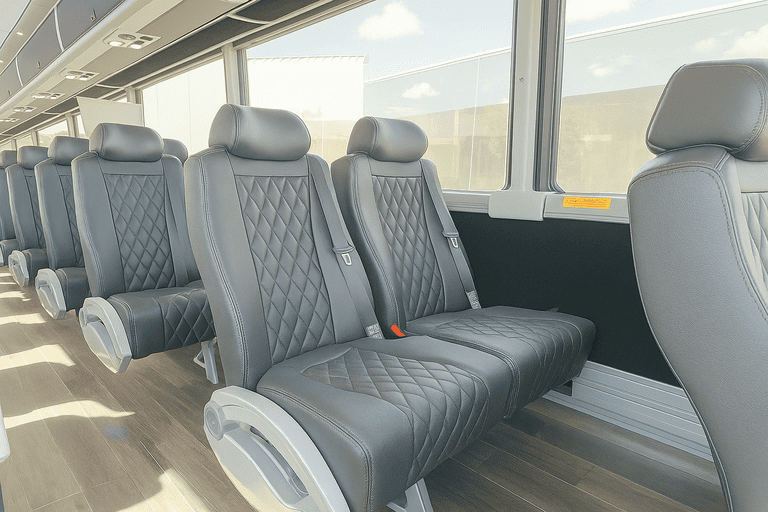 interior of Turlock Charter Bus charter bus