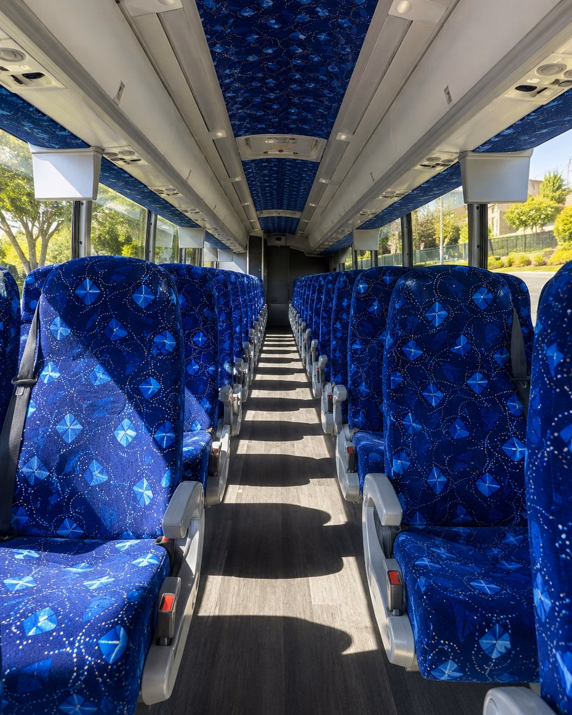 56 passenger charter bus inside