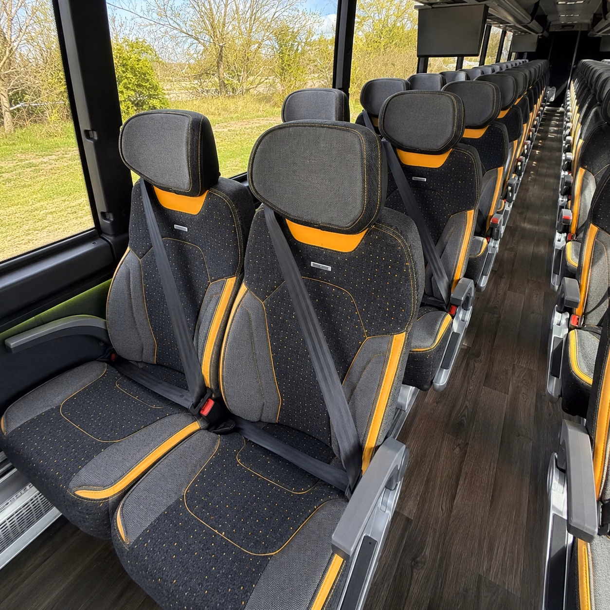 56 passenger charter bus interior